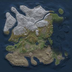 Thumbnail Rust Map: Procedural Map, Size: 3500, Seed: 296174421, 15 Monuments