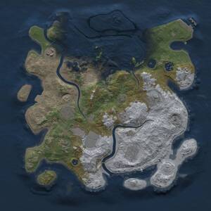 Thumbnail Rust Map: Procedural Map, Size: 3500, Seed: 39025, 15 Monuments