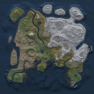 Thumbnail Rust Map: Procedural Map, Size: 3750, Seed: 75773907, 15 Monuments