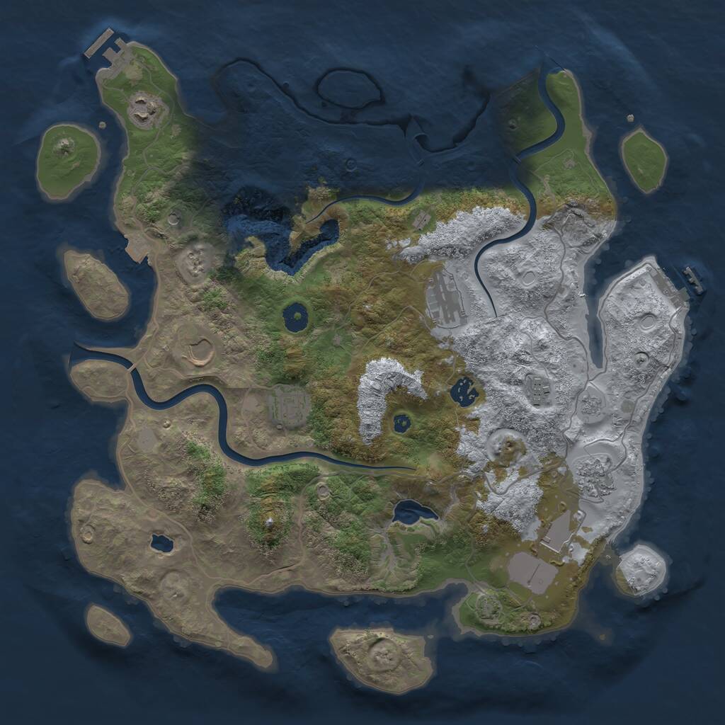 Rust Map: Procedural Map, Size: 4000, Seed: 2018688022, 14 Monuments