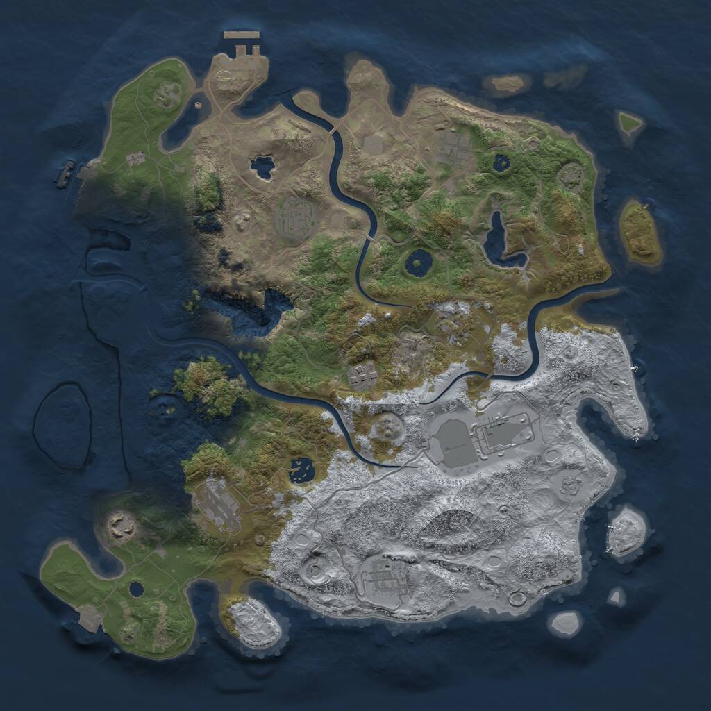 Rust Map: Procedural Map, Size: 4000, Seed: 1766793725, 15 Monuments