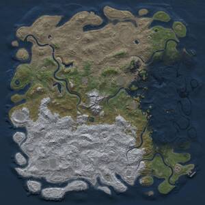 Thumbnail Rust Map: Procedural Map, Size: 6000, Seed: 1766793710, 17 Monuments