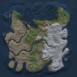 Thumbnail Rust Map: Procedural Map, Size: 3500, Seed: 1541635715, 14 Monuments