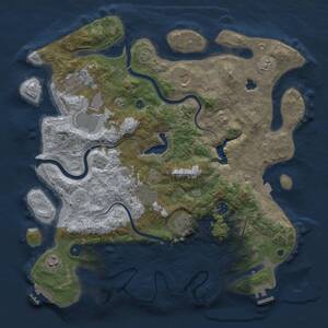 Thumbnail Rust Map: Procedural Map, Size: 4000, Seed: 957831683, 14 Monuments
