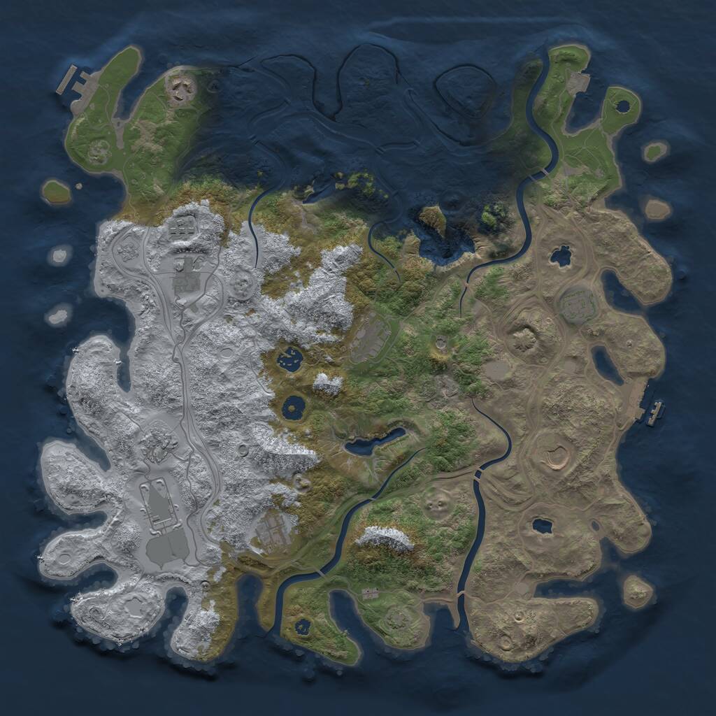 Rust Map: Procedural Map, Size: 4500, Seed: 959787511, 16 Monuments