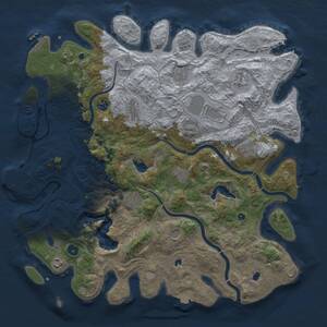 Thumbnail Rust Map: Procedural Map, Size: 4500, Seed: 2140151154, 17 Monuments