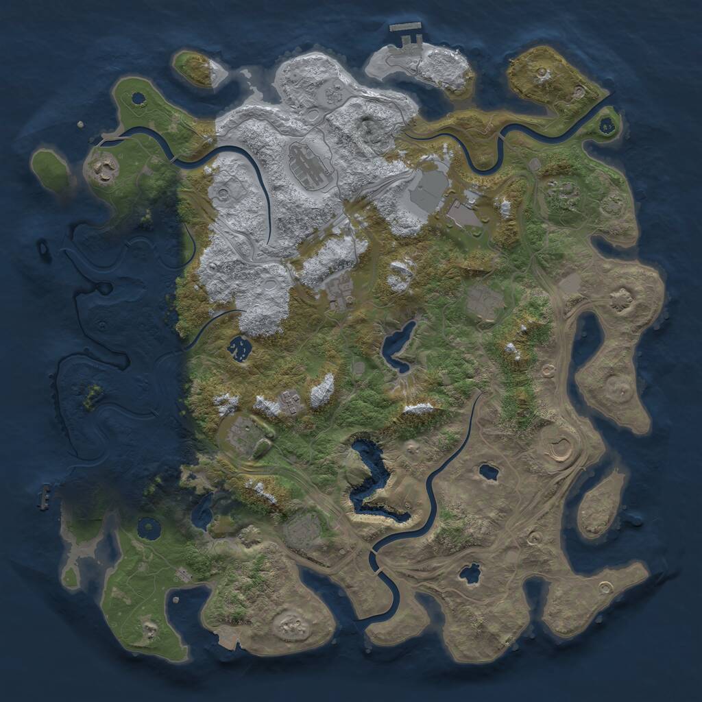 Rust Map: Procedural Map, Size: 4500, Seed: 27113359, 17 Monuments