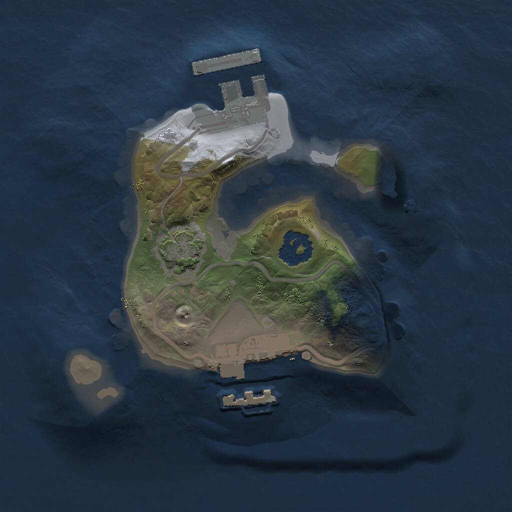 Rust Map: Procedural Map, Size: 1500, Seed: 50100, 4 Monuments