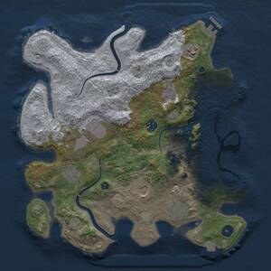 Thumbnail Rust Map: Procedural Map, Size: 3500, Seed: 1690718523, 14 Monuments