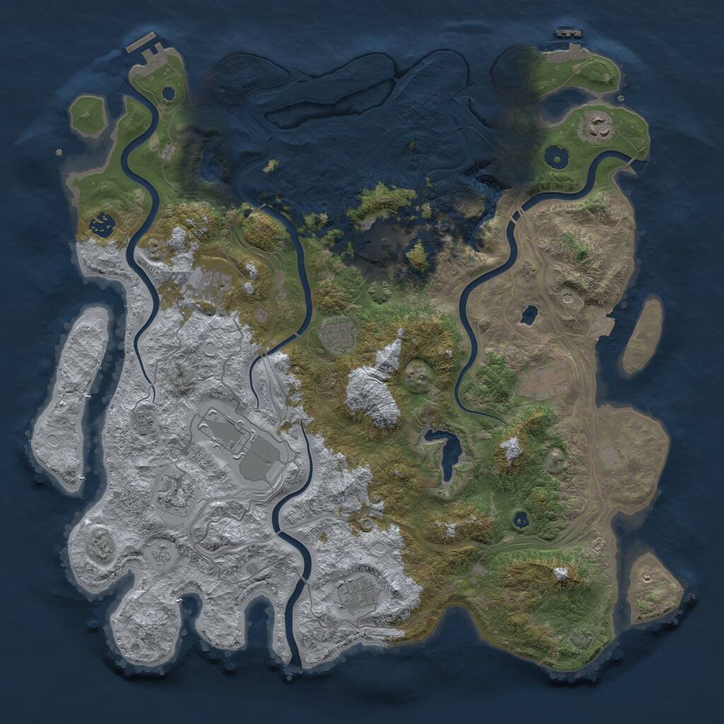 Rust Map: Procedural Map, Size: 4500, Seed: 1775791775, 16 Monuments