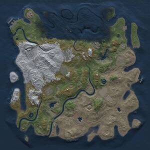 Thumbnail Rust Map: Procedural Map, Size: 4500, Seed: 222248946, 17 Monuments