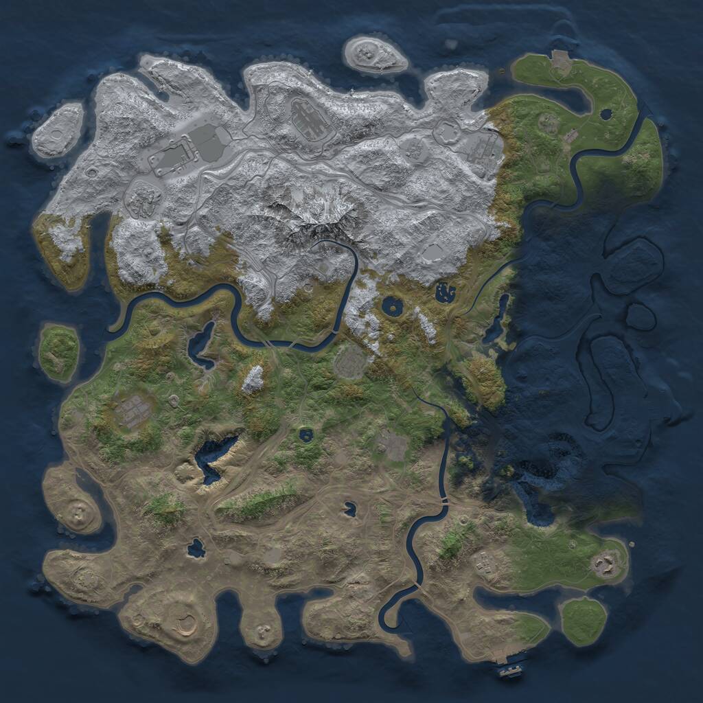 Rust Map: Procedural Map, Size: 5000, Seed: 2121799826, 17 Monuments