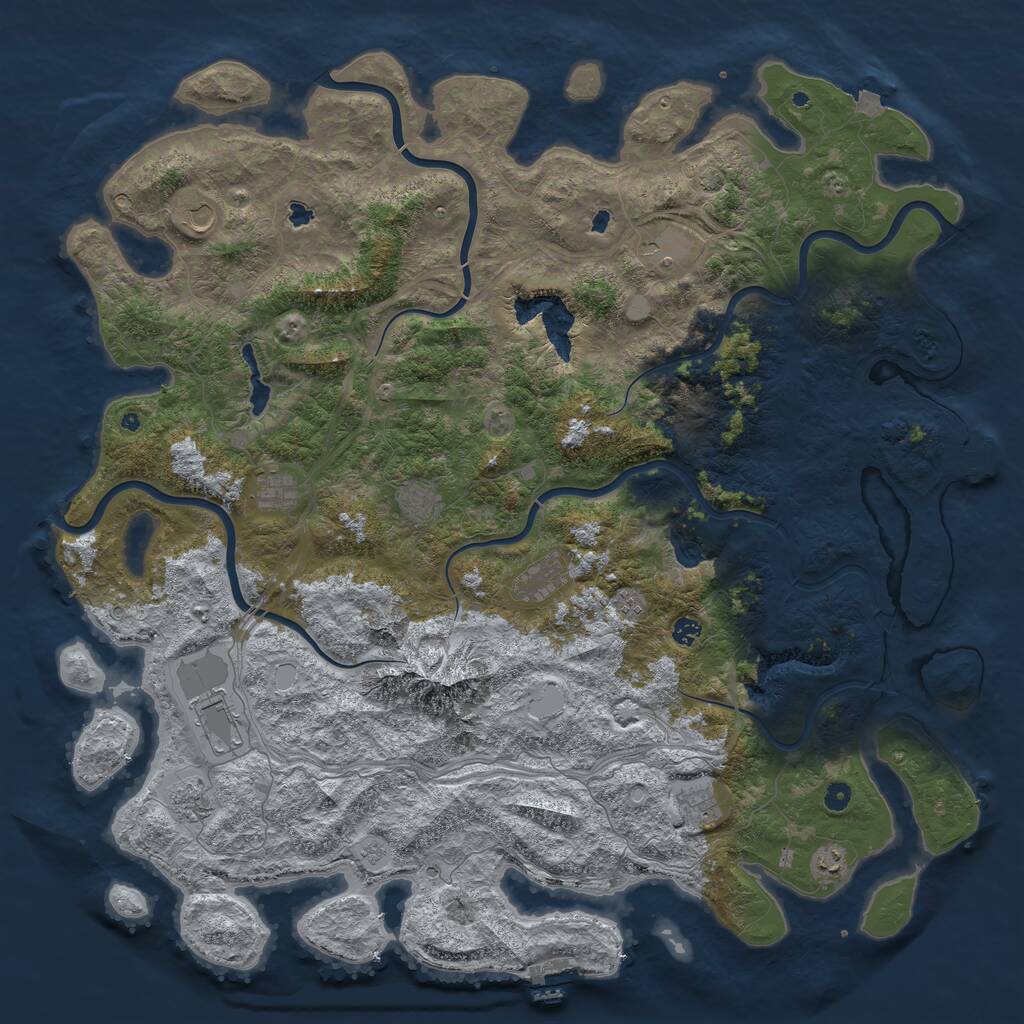 Rust Map: Procedural Map, Size: 5500, Seed: 574917464, 17 Monuments