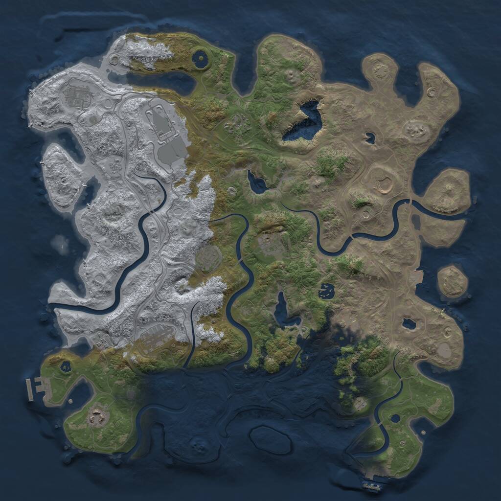 Rust Map: Procedural Map, Size: 4500, Seed: 339634145, 17 Monuments