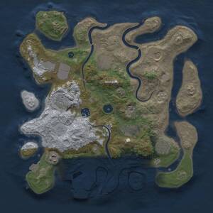 Thumbnail Rust Map: Procedural Map, Size: 3500, Seed: 76485643, 14 Monuments