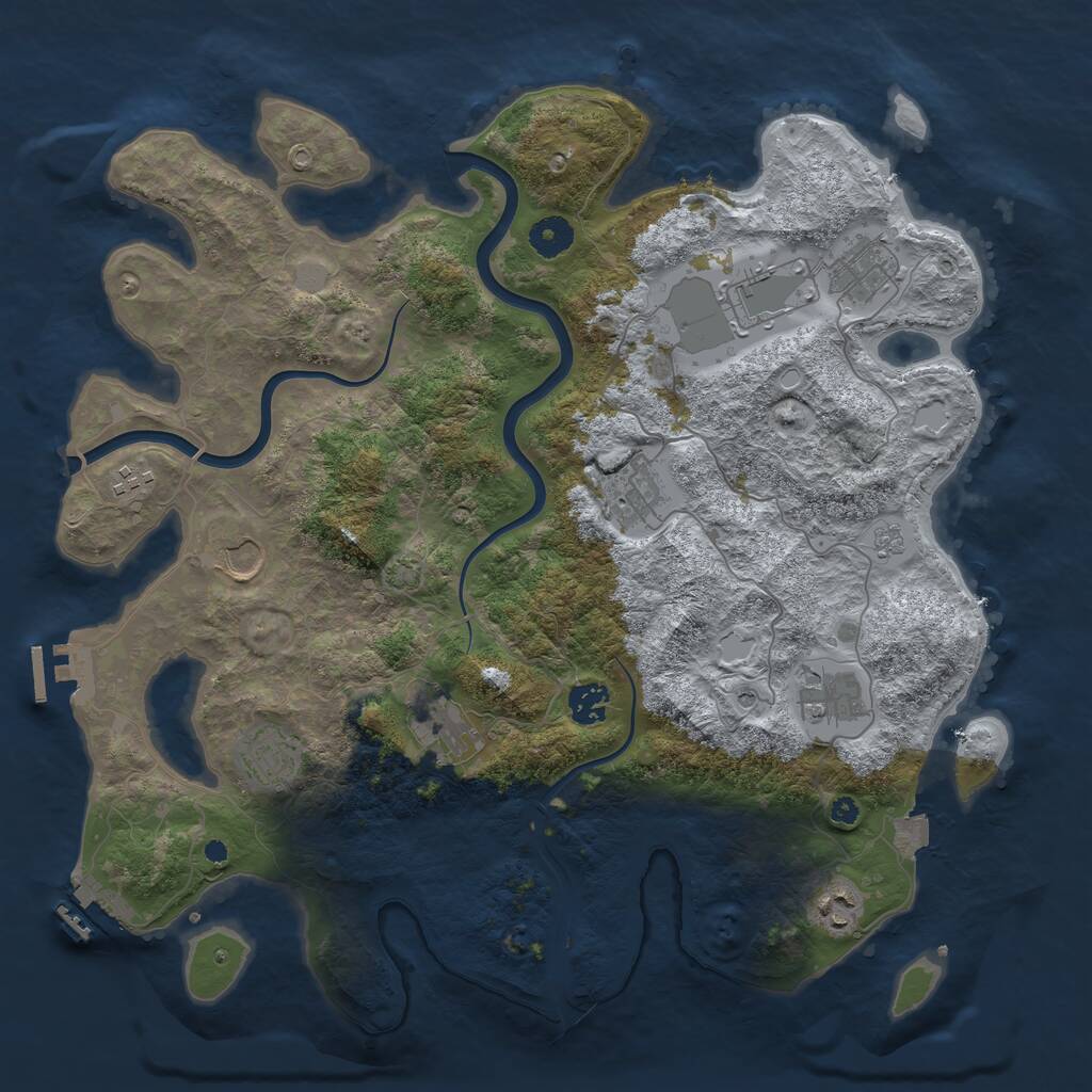 Rust Map: Procedural Map, Size: 3925, Seed: 965705716, 16 Monuments