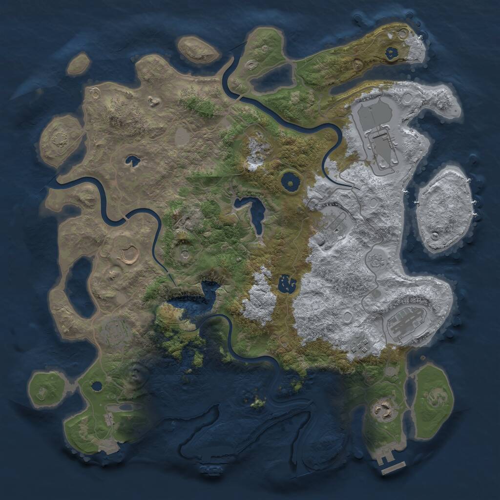 Rust Map: Procedural Map, Size: 4000, Seed: 38889830, 15 Monuments
