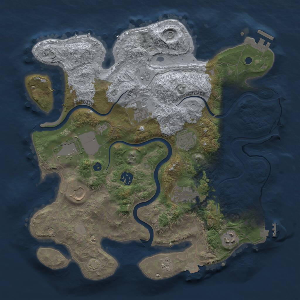 Rust Map: Procedural Map, Size: 3500, Seed: 154114, 14 Monuments