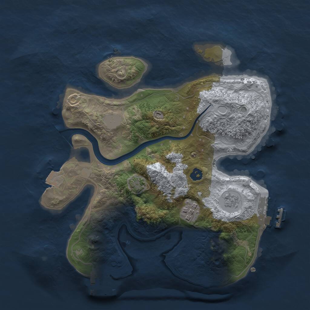 Rust Map: Procedural Map, Size: 2500, Seed: 165199641, 6 Monuments