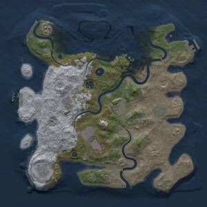 Thumbnail Rust Map: Procedural Map, Size: 3750, Seed: 1767550945, 16 Monuments