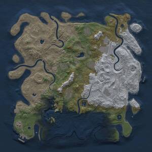 Thumbnail Rust Map: Procedural Map, Size: 4500, Seed: 1250673104, 17 Monuments