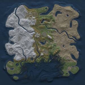 Thumbnail Rust Map: Procedural Map, Size: 4500, Seed: 1103394506, 17 Monuments