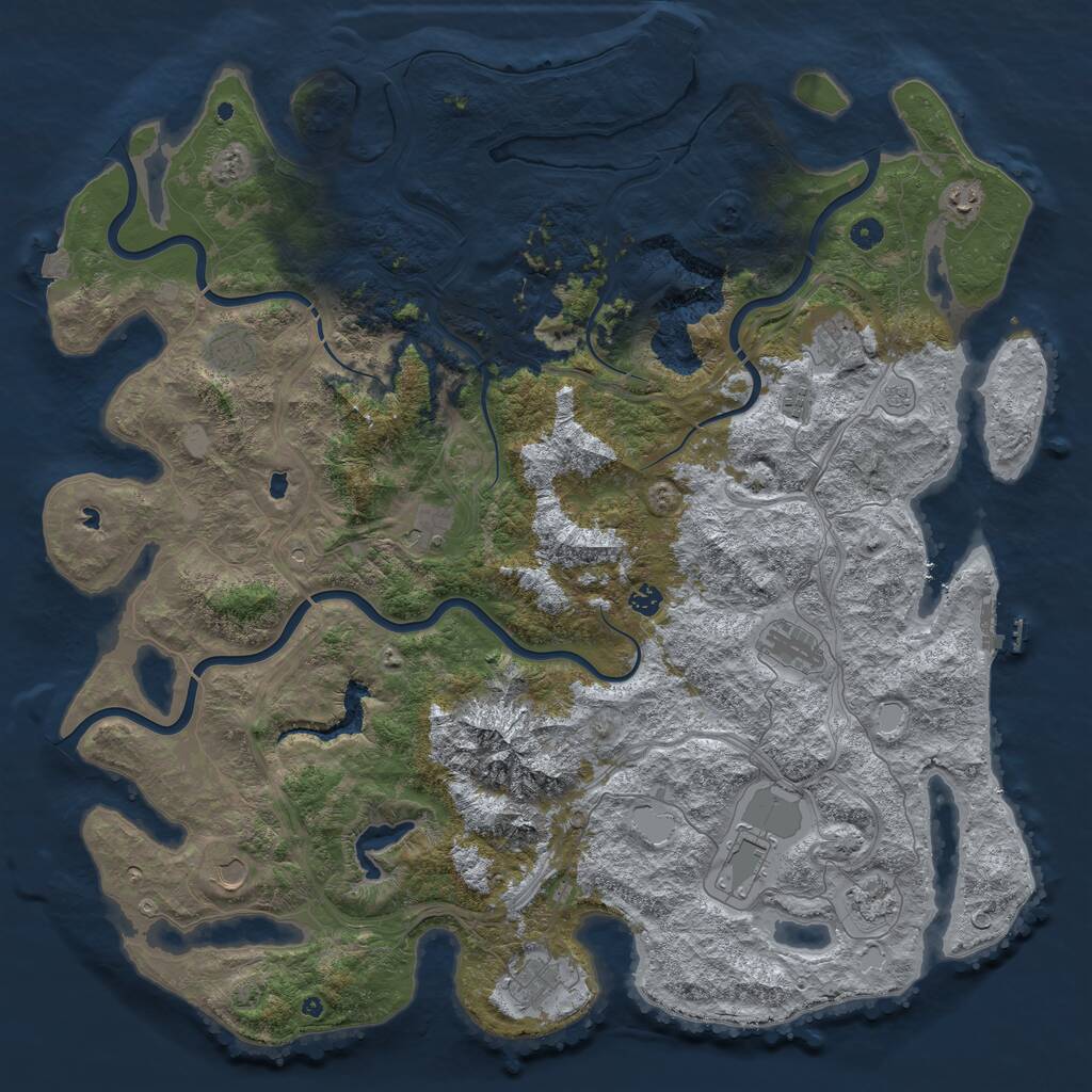Rust Map: Procedural Map, Size: 5200, Seed: 1330409698, 17 Monuments