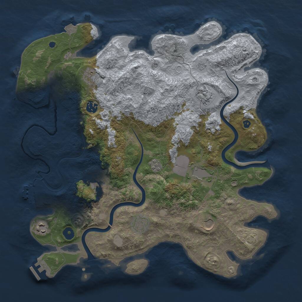 Rust Map: Procedural Map, Size: 3900, Seed: 1210, 15 Monuments