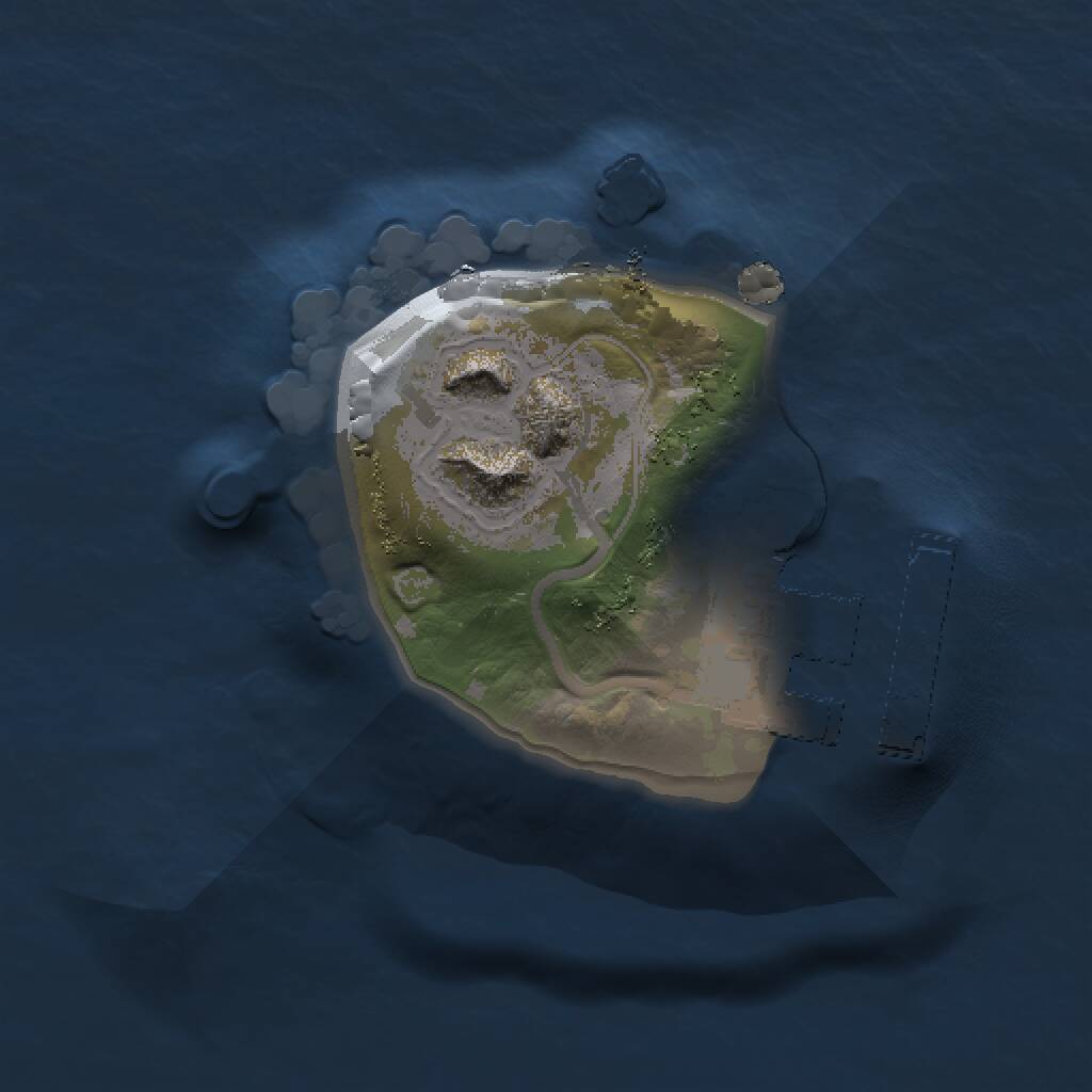 Rust Map: Procedural Map, Size: 1000, Seed: 977628045, 3 Monuments