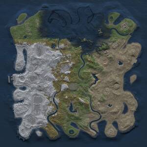 Thumbnail Rust Map: Procedural Map, Size: 4500, Seed: 564564564, 17 Monuments