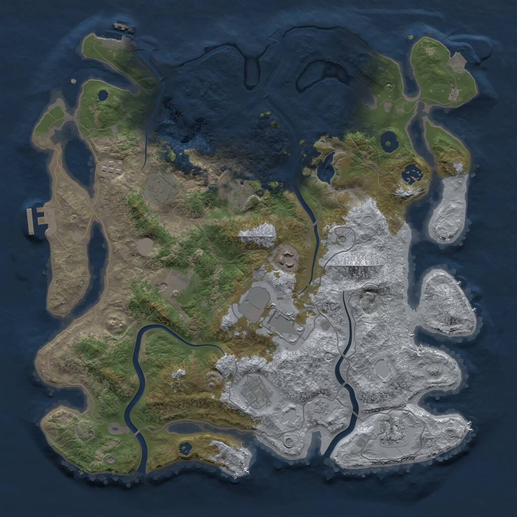 Rust Map: Procedural Map, Size: 4000, Seed: 505981382, 15 Monuments