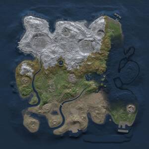 Thumbnail Rust Map: Procedural Map, Size: 3000, Seed: 717086842, 13 Monuments