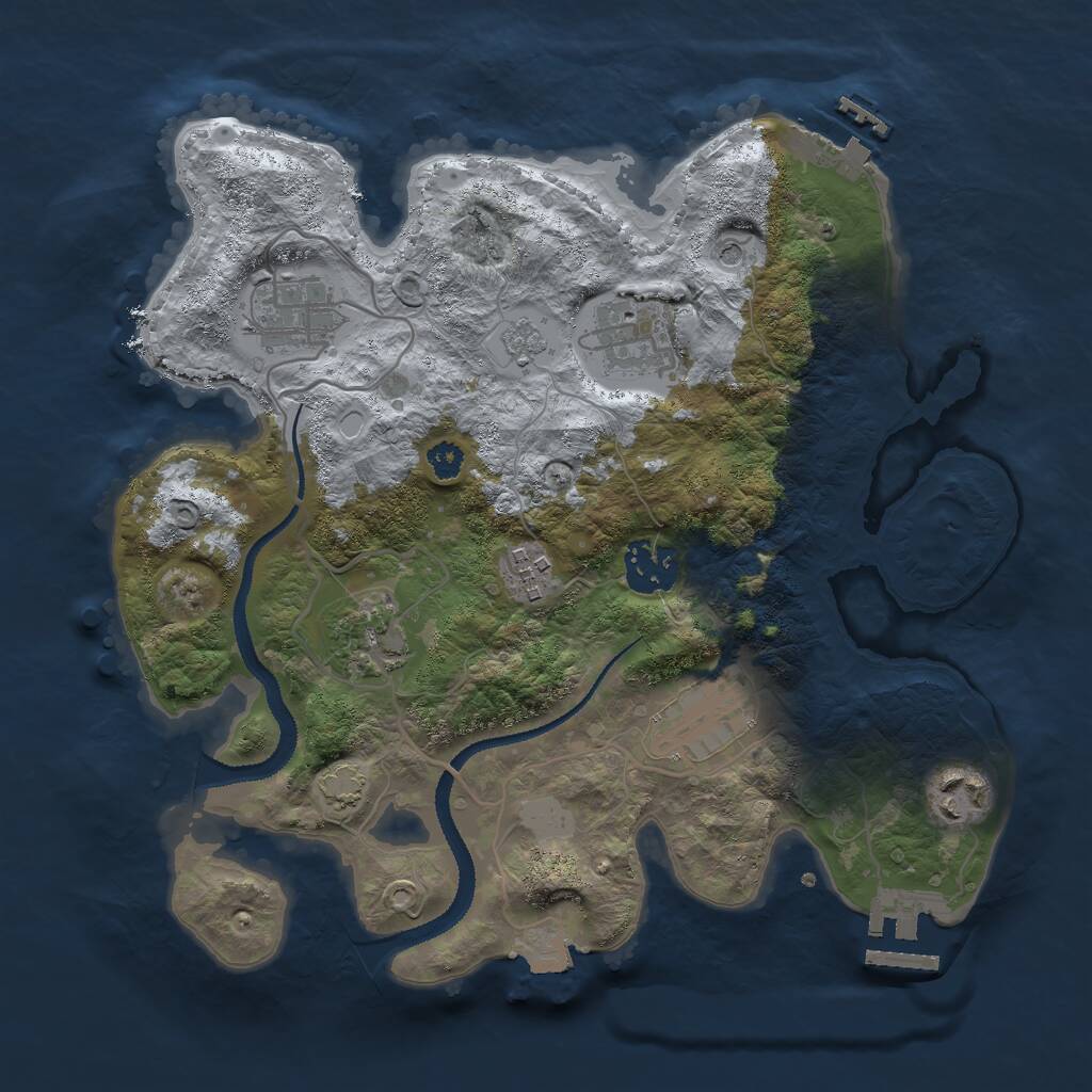 Rust Map: Procedural Map, Size: 3000, Seed: 717086842, 13 Monuments