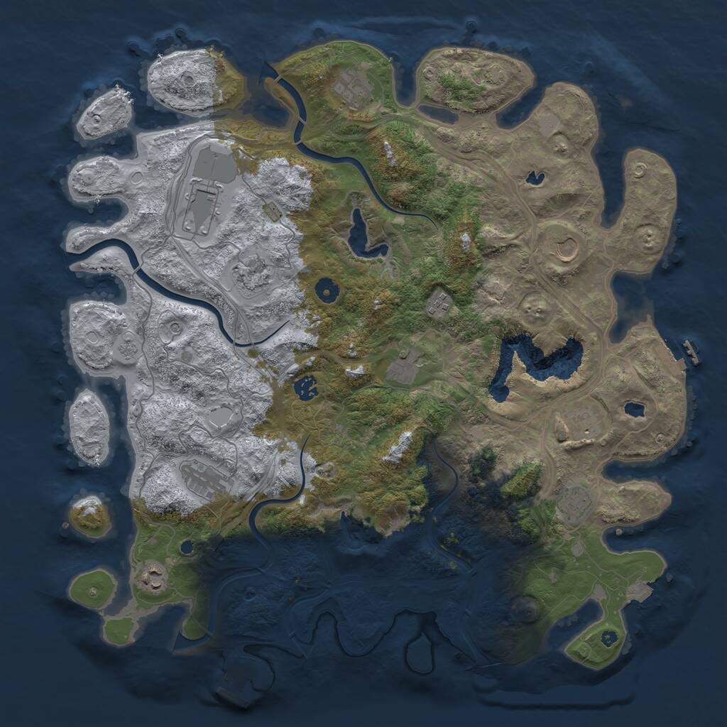 Rust Map: Procedural Map, Size: 4500, Seed: 194012296, 17 Monuments