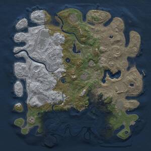 Thumbnail Rust Map: Procedural Map, Size: 4500, Seed: 194012296, 17 Monuments