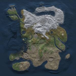 Thumbnail Rust Map: Procedural Map, Size: 3000, Seed: 605001755, 11 Monuments