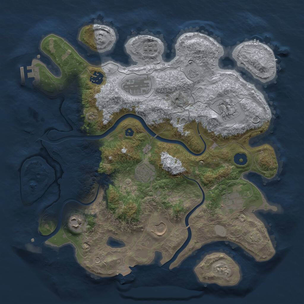 Rust Map: Procedural Map, Size: 3500, Seed: 50500642, 13 Monuments