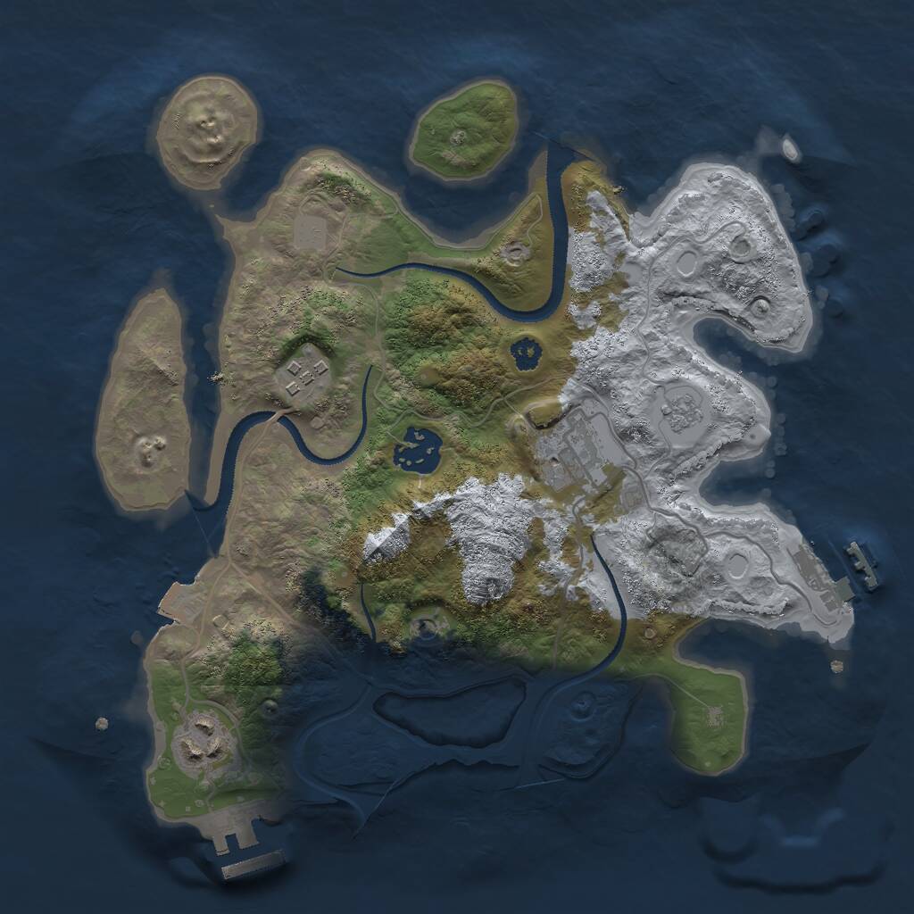 Rust Map: Procedural Map, Size: 2900, Seed: 23658, 9 Monuments