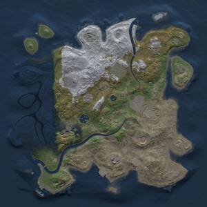 Thumbnail Rust Map: Procedural Map, Size: 3500, Seed: 616577586, 15 Monuments
