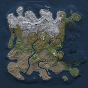 Thumbnail Rust Map: Procedural Map, Size: 3500, Seed: 302770775, 15 Monuments