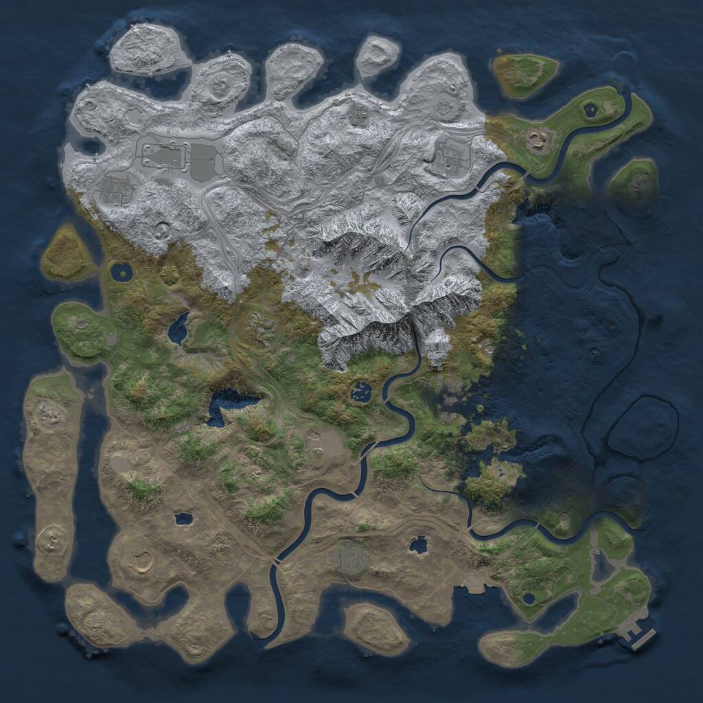 Rust Map: Procedural Map, Size: 5000, Seed: 67782461, 16 Monuments