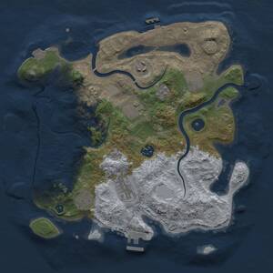 Thumbnail Rust Map: Procedural Map, Size: 3250, Seed: 1906376935, 13 Monuments