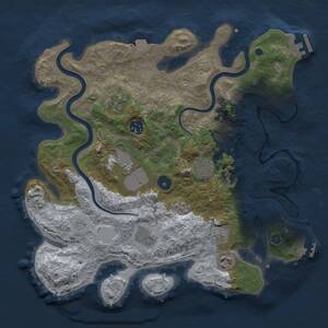 Thumbnail Rust Map: Procedural Map, Size: 3500, Seed: 14594018, 14 Monuments