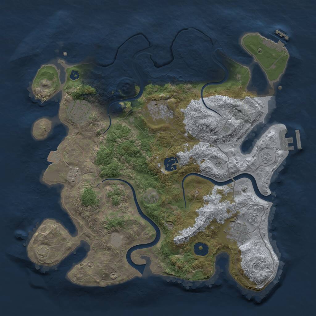 Rust Map: Procedural Map, Size: 3300, Seed: 4750, 11 Monuments