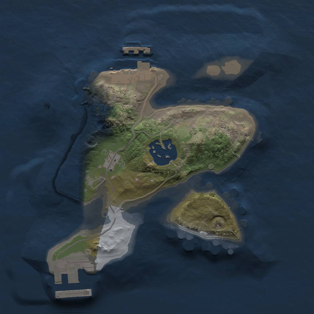 Rust Map: Procedural Map, Size: 1750, Seed: 1687244760, 4 Monuments