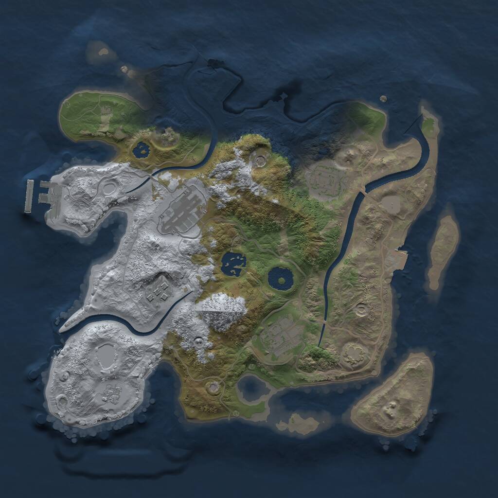 Rust Map: Procedural Map, Size: 3000, Seed: 6769, 10 Monuments