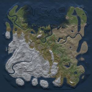 Thumbnail Rust Map: Procedural Map, Size: 4950, Seed: 1458863871, 17 Monuments
