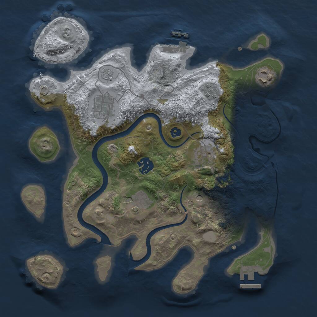 Rust Map: Procedural Map, Size: 3000, Seed: 190732484, 11 Monuments