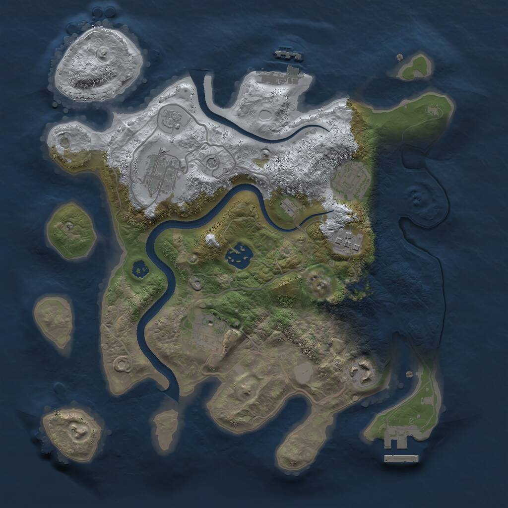 Rust Map: Procedural Map, Size: 3000, Seed: 190732484, 11 Monuments