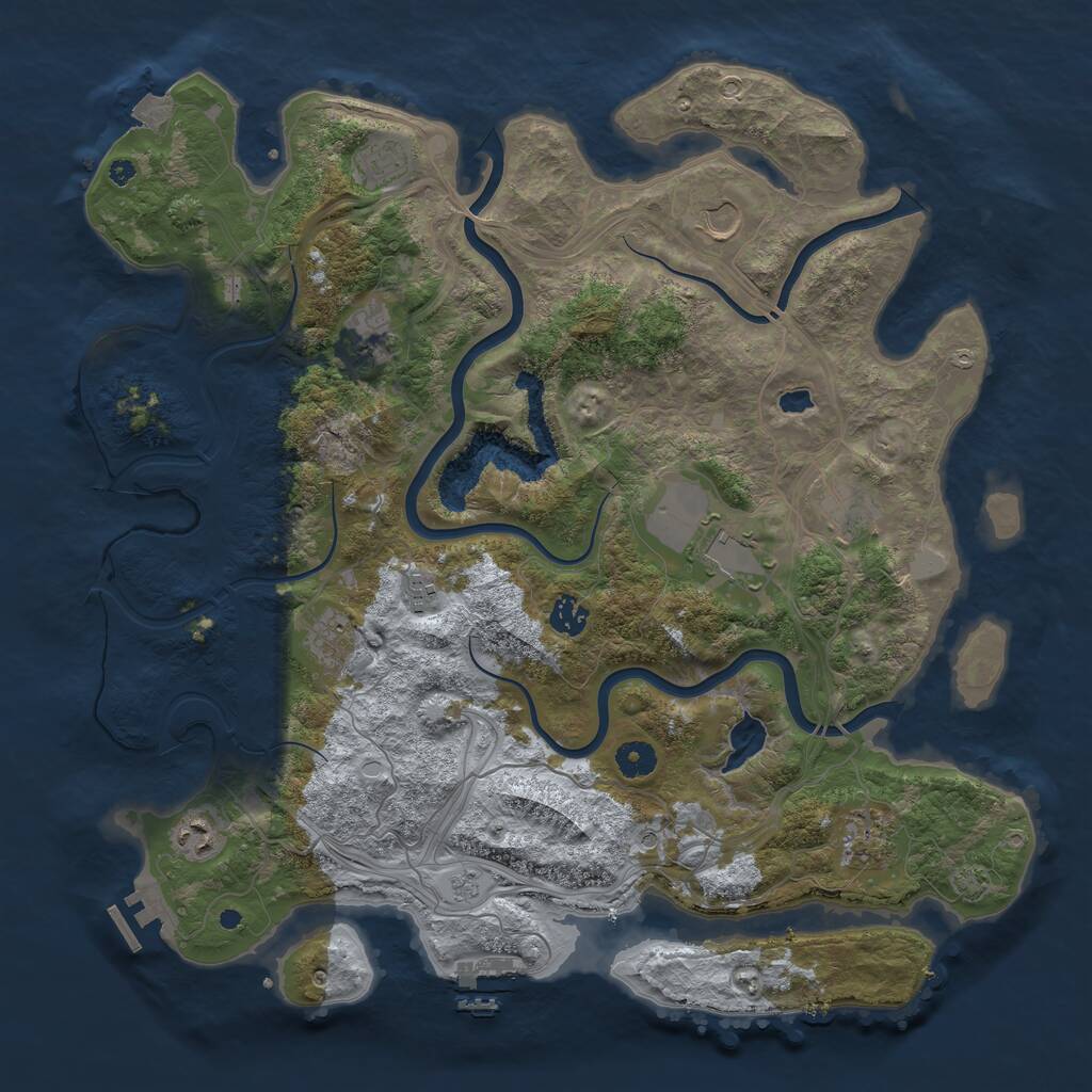 Rust Map: Procedural Map, Size: 4250, Seed: 24350762, 16 Monuments